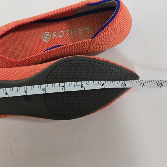 Rothy’s Persimmon The Point Orange Ballet Flats slip on shoes womens size W9.5 - Picture 7 of 8